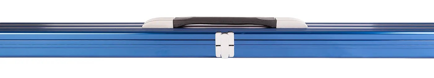 Blue metallic aluminium cue case