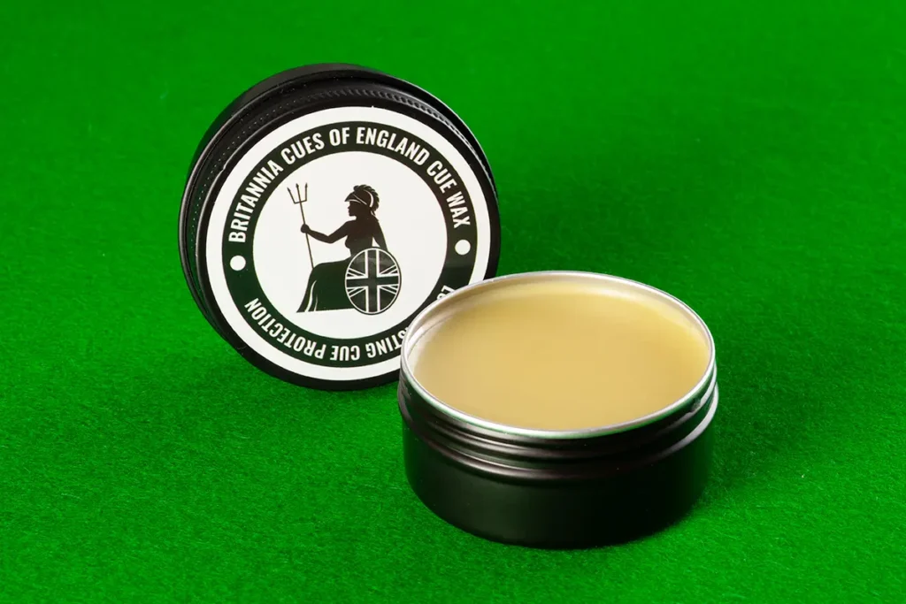 Britannia Cue Wax for protecting a snooker cue shaft made from ash or maple